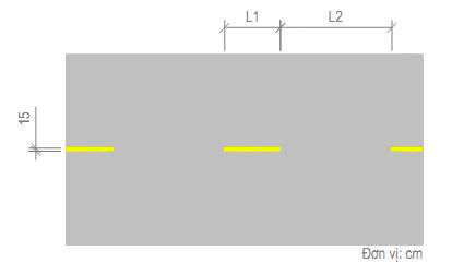 Biển Vạch phân chia hai chiều xe chạy (vạch tim đường), dạng vạch đơn, đứt nét