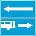 Biển Rẽ ra đường có làn dành cho xe khách