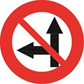 Biển Cấm đi thẳng và rẽ trái