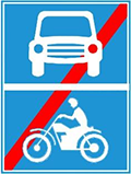 Biển Hết đoạn đường dành cho ôtô và xe máy