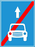 Biển Kết thúc làn đường dành cho xe ô tô
